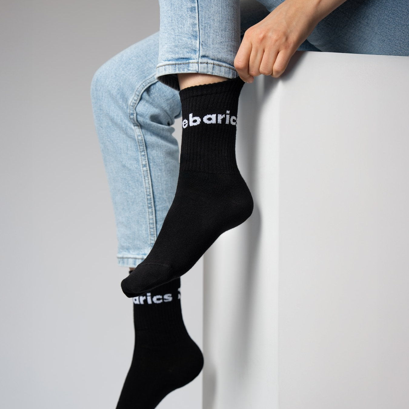 Barebarics Calcetines Crew Big Logo 3 Pack - Negro