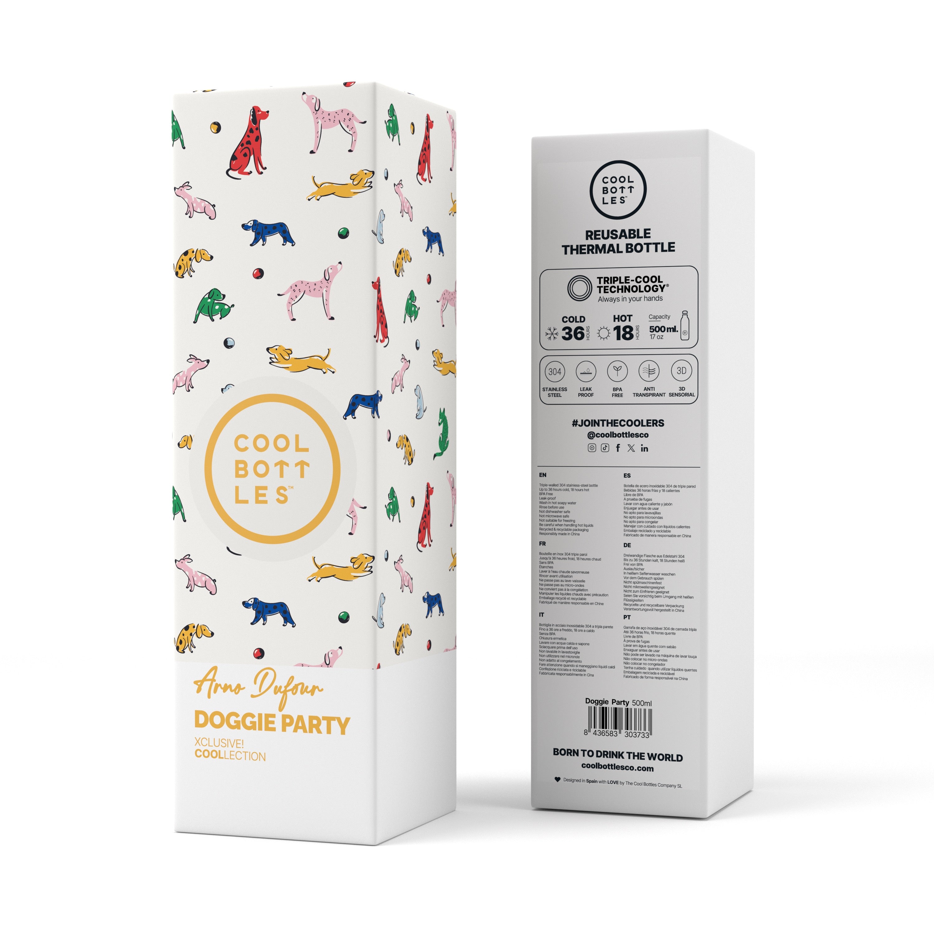 Cool Bottles Botella - Doggie Party 500 ml