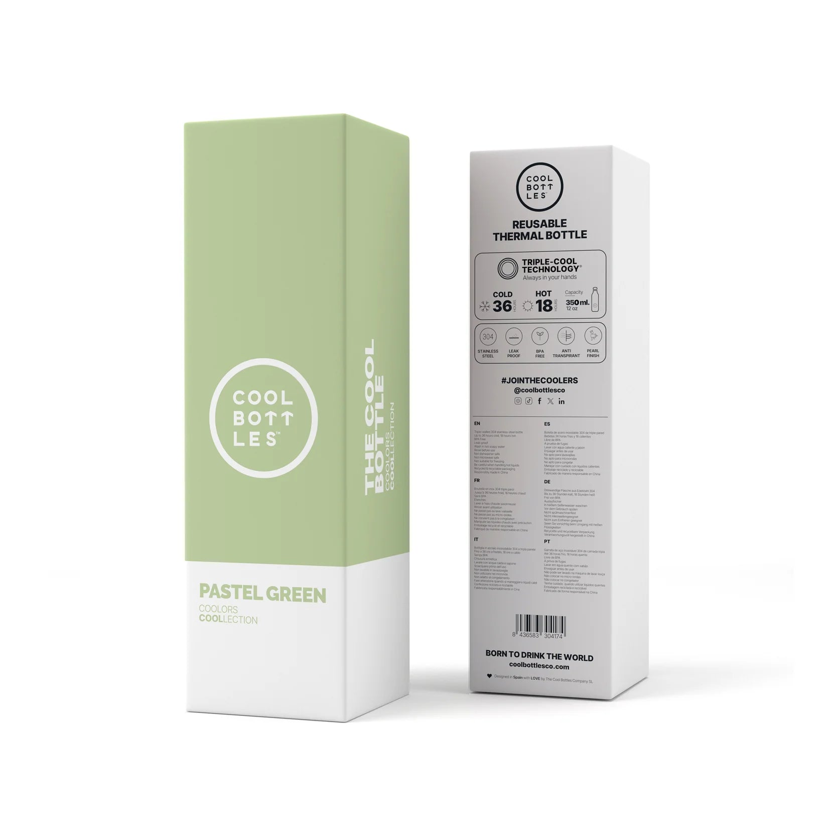 Cool Bottles Botella - Pastel Green 500 ml