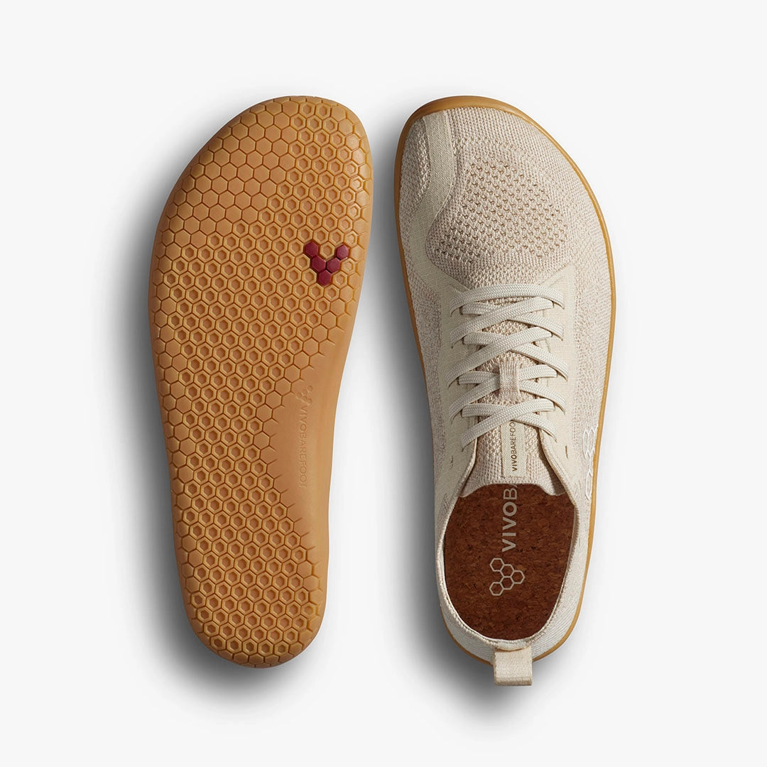 Vivobarefoot Primus Lite Knit Natural Mujer - Coconut