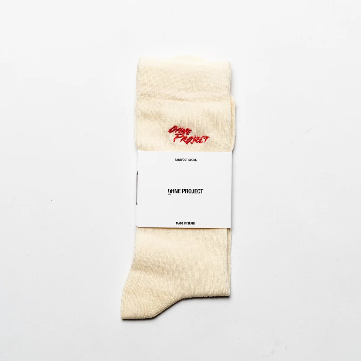 Ohne Project Calcetines Classic - Crema - Rojo