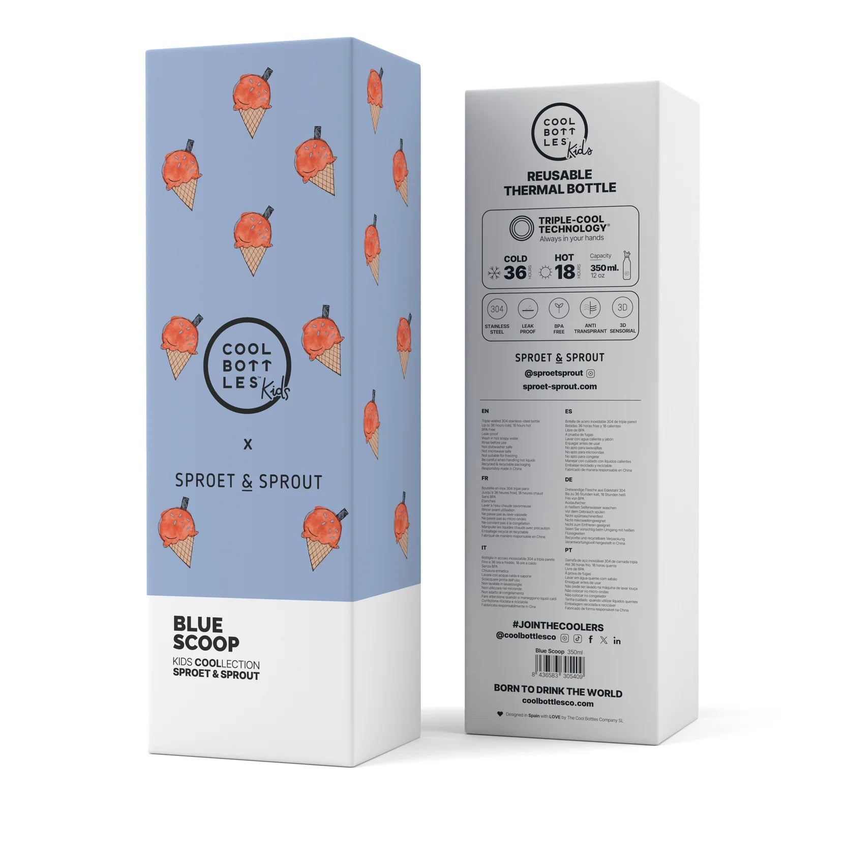 The Kids Bottle - SPRT& Blue Scoop 350ml