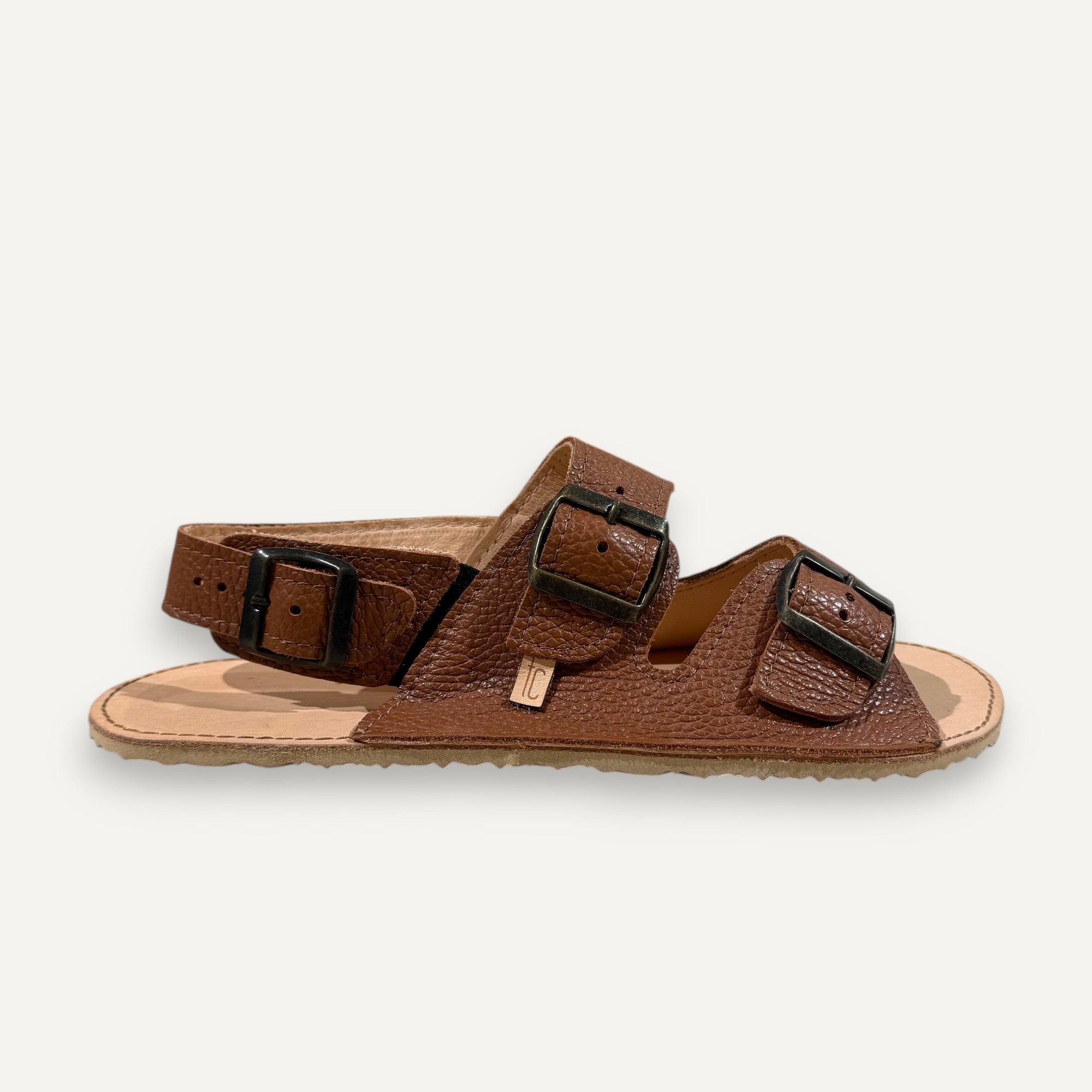 Tomar Creation Sandalias Triple Hebilla - Caramelo