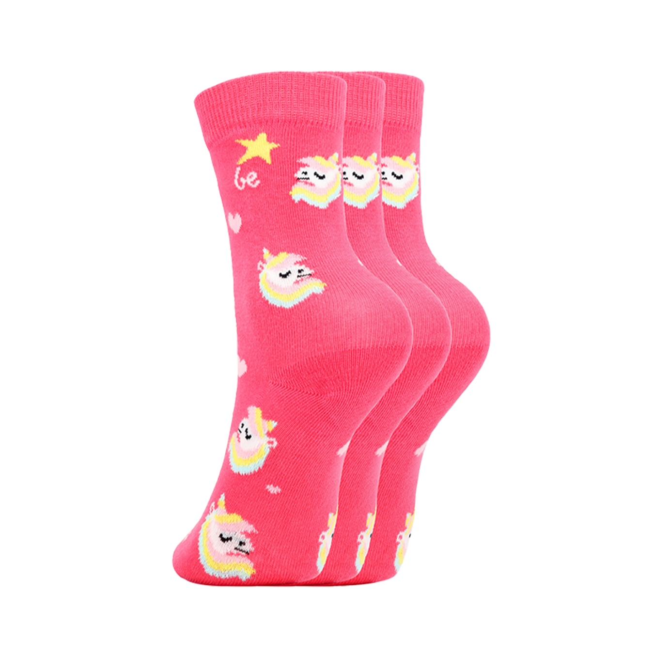 Be Lenka Calcetines Kids Crew 3 Pack - Unicorn-BubleGum Pink