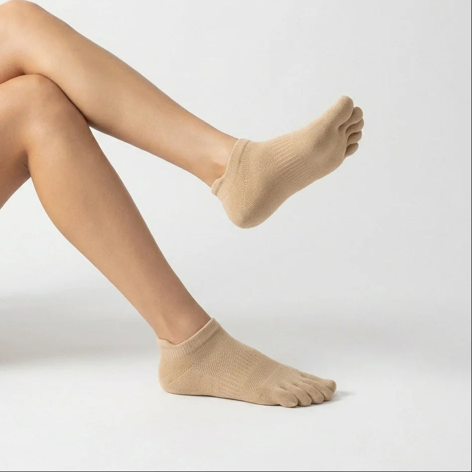 Roots Calcetines 5dedos Tobilleros - Beige