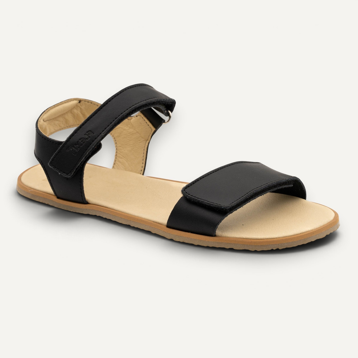 Sandalias barefoot negras Flexinens de zoireo con cierre de velcro ajustable y suela plana flexible