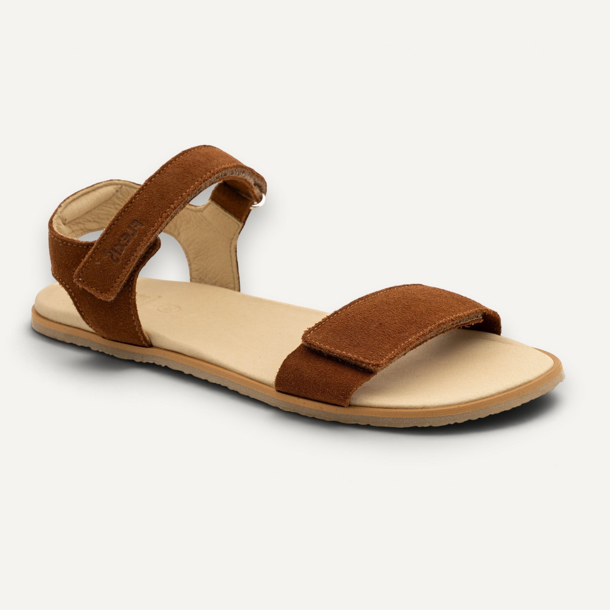 Sandalia barefoot zoireo Flexinens en serraje marrón con tiras ajustables y diseño ergonómico para adulto