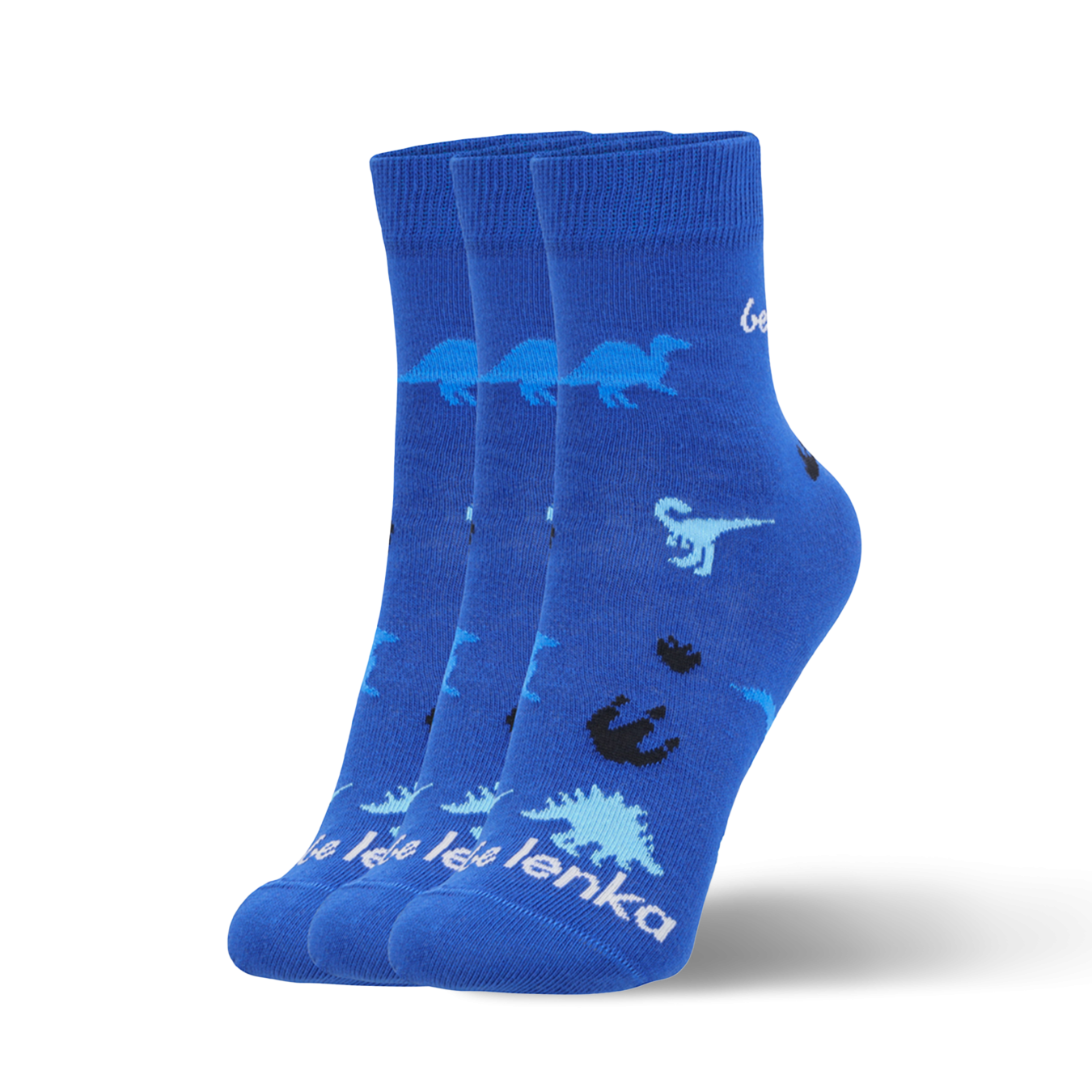Be Lenka Calcetines Kids Crew 3 Pack - Dino Azul