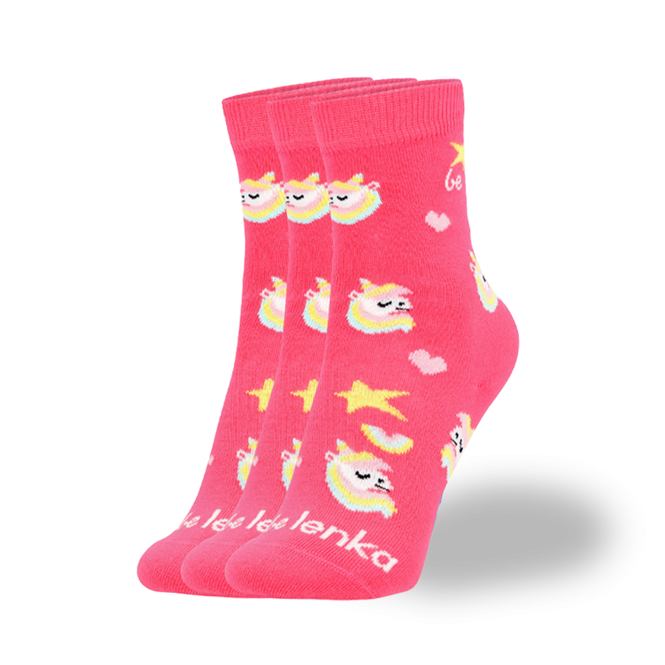 Be Lenka Calcetines Kids Crew 3 Pack - Unicornio Rosa