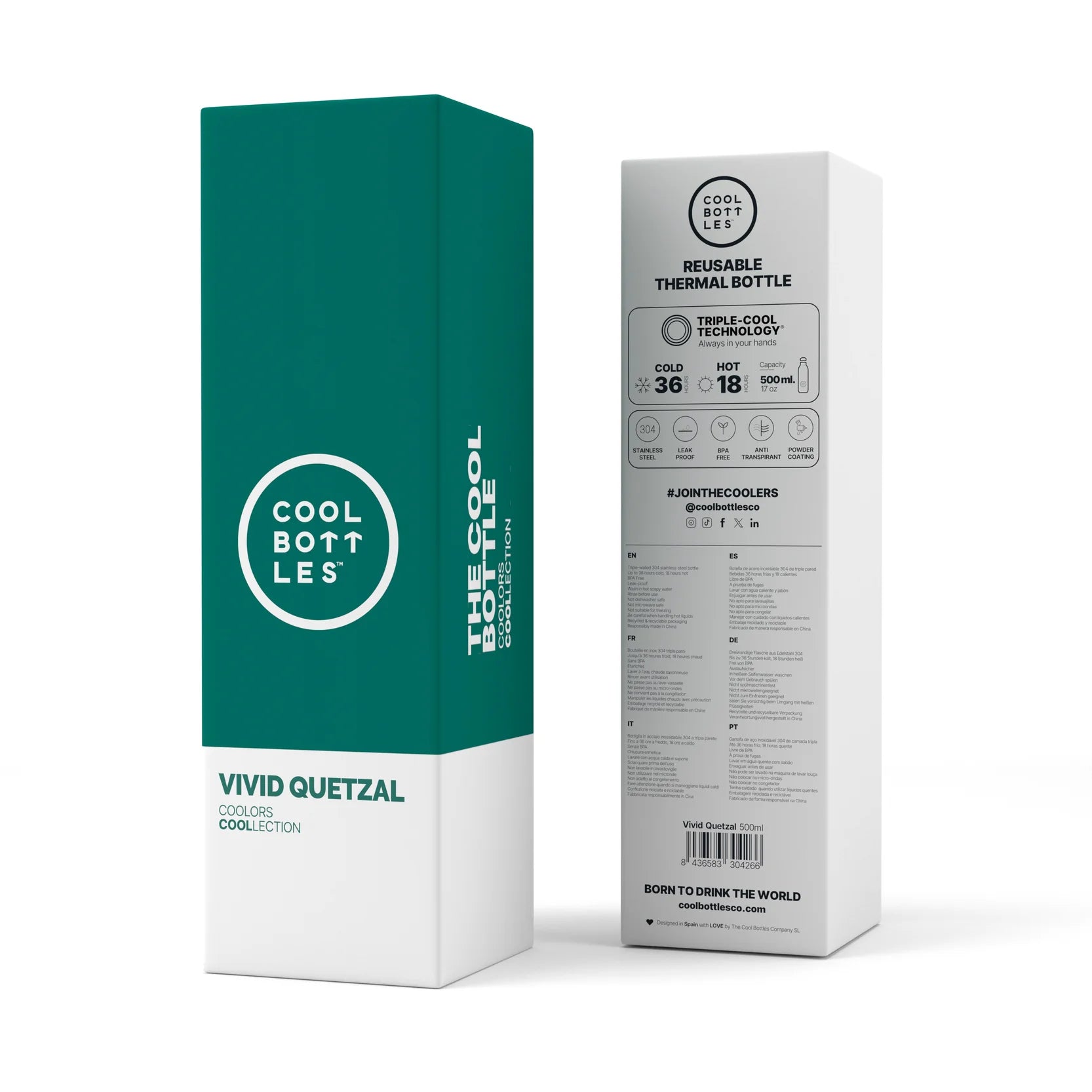 Cool Bottles Botella - Vivid Quetzal 500 ml