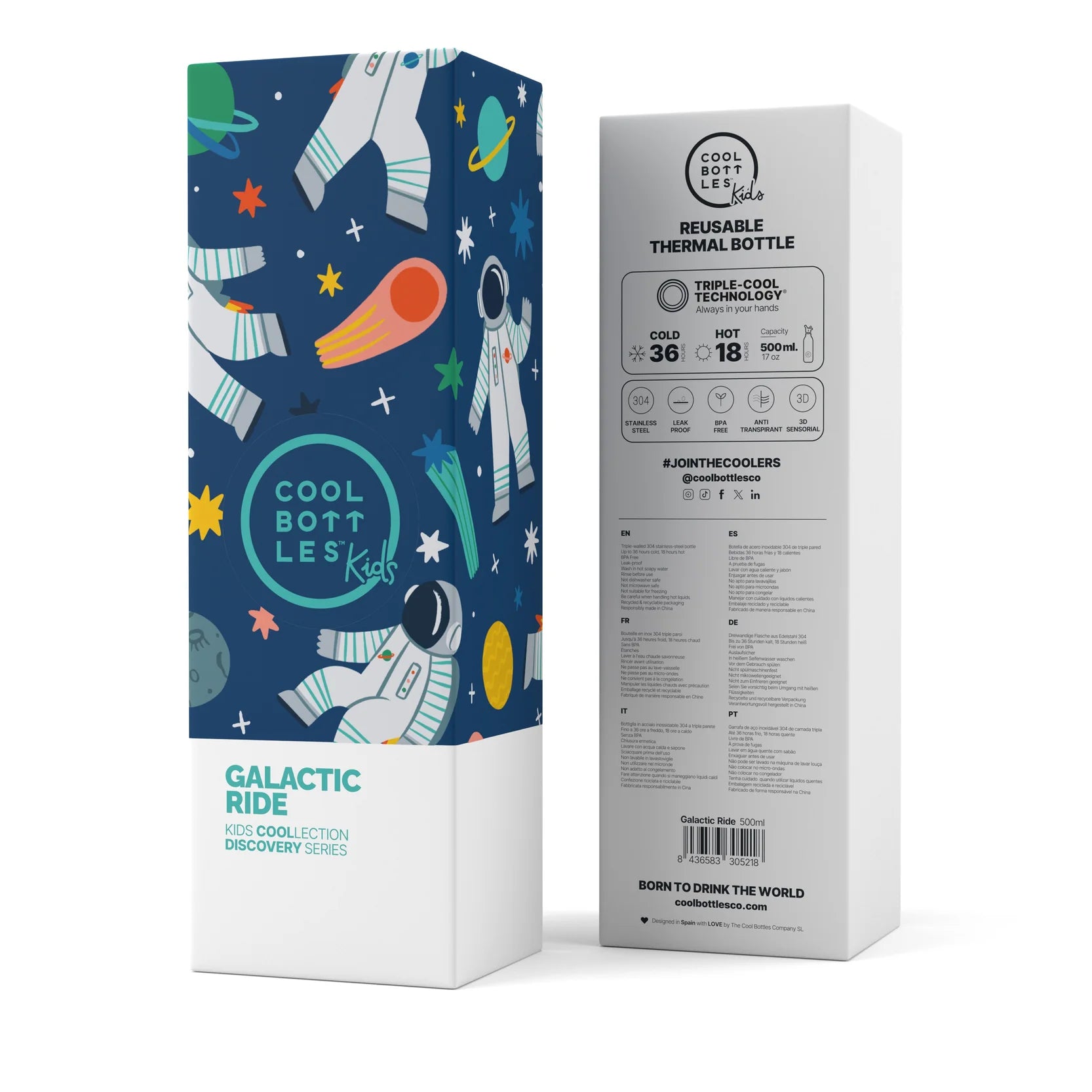 Cool Bottles Botella Kids - Galactic Ride 500 ml