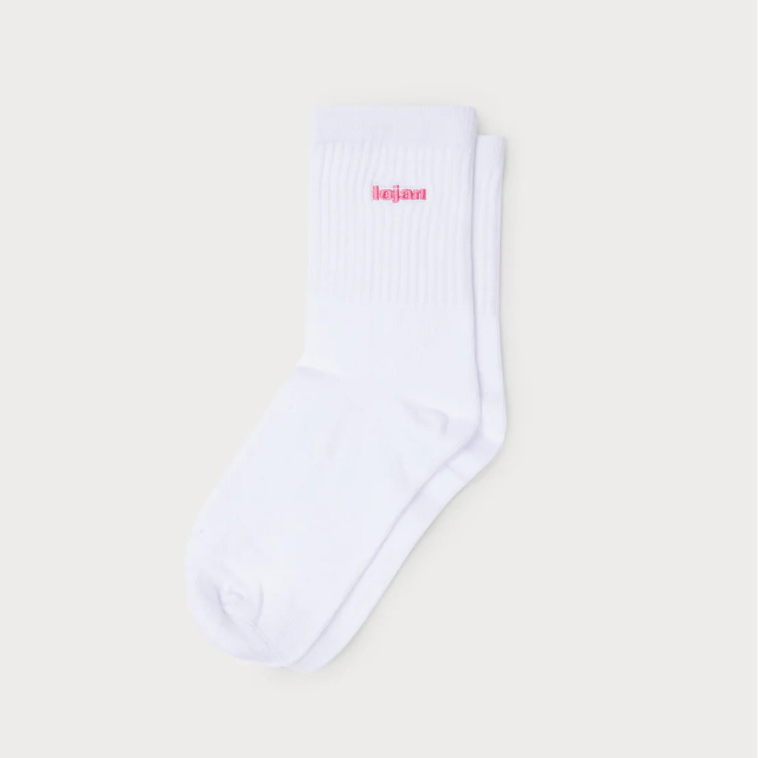 Lejan Calcetín Respetuoso Essential - Blanco Logo Rosa