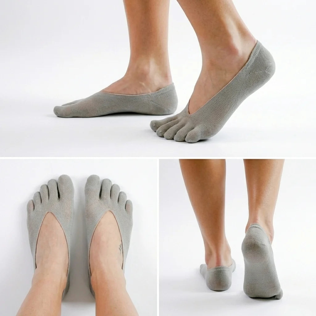 Roots Calcetines invisibles 5 dedos Pinkies - Gris