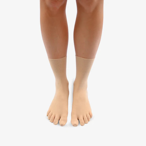 Roots Medias 5 dedos Cortas - Beige