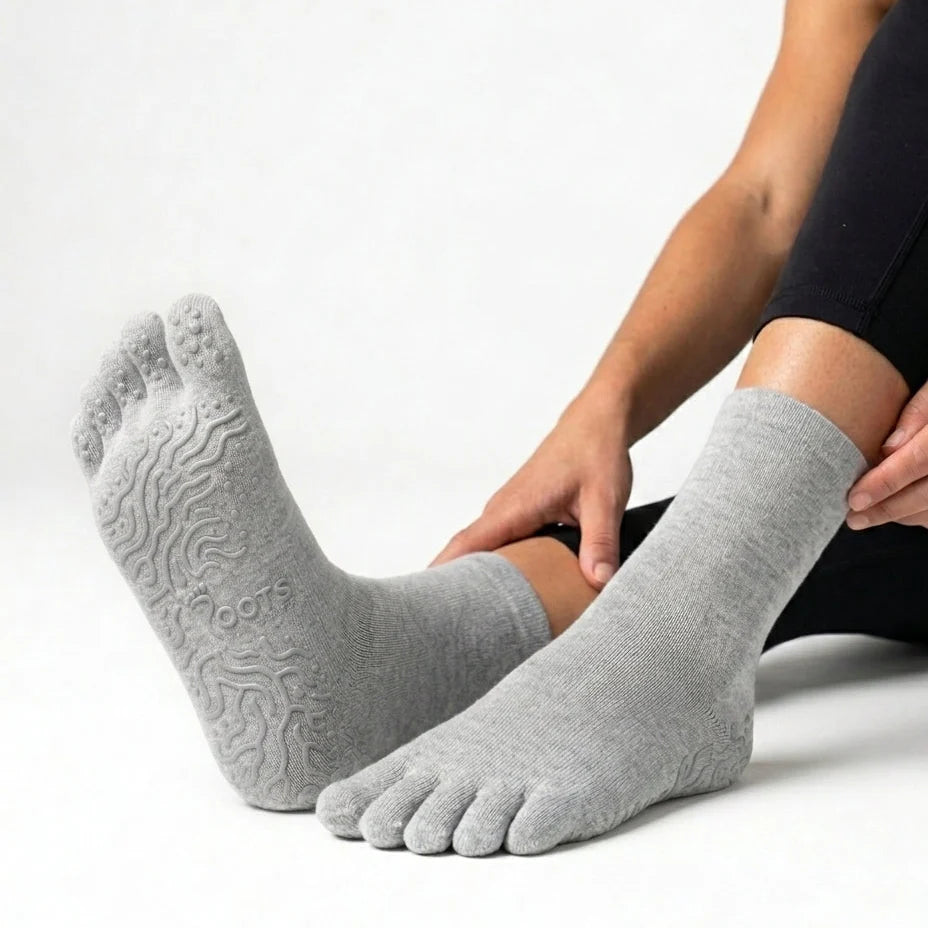 Roots Calcetines 5dedos Tobilleros Antideslizantes - Gris