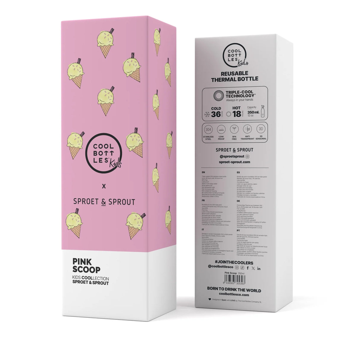 The Kids Bottle - SPRT&Pink Scoop 350ml