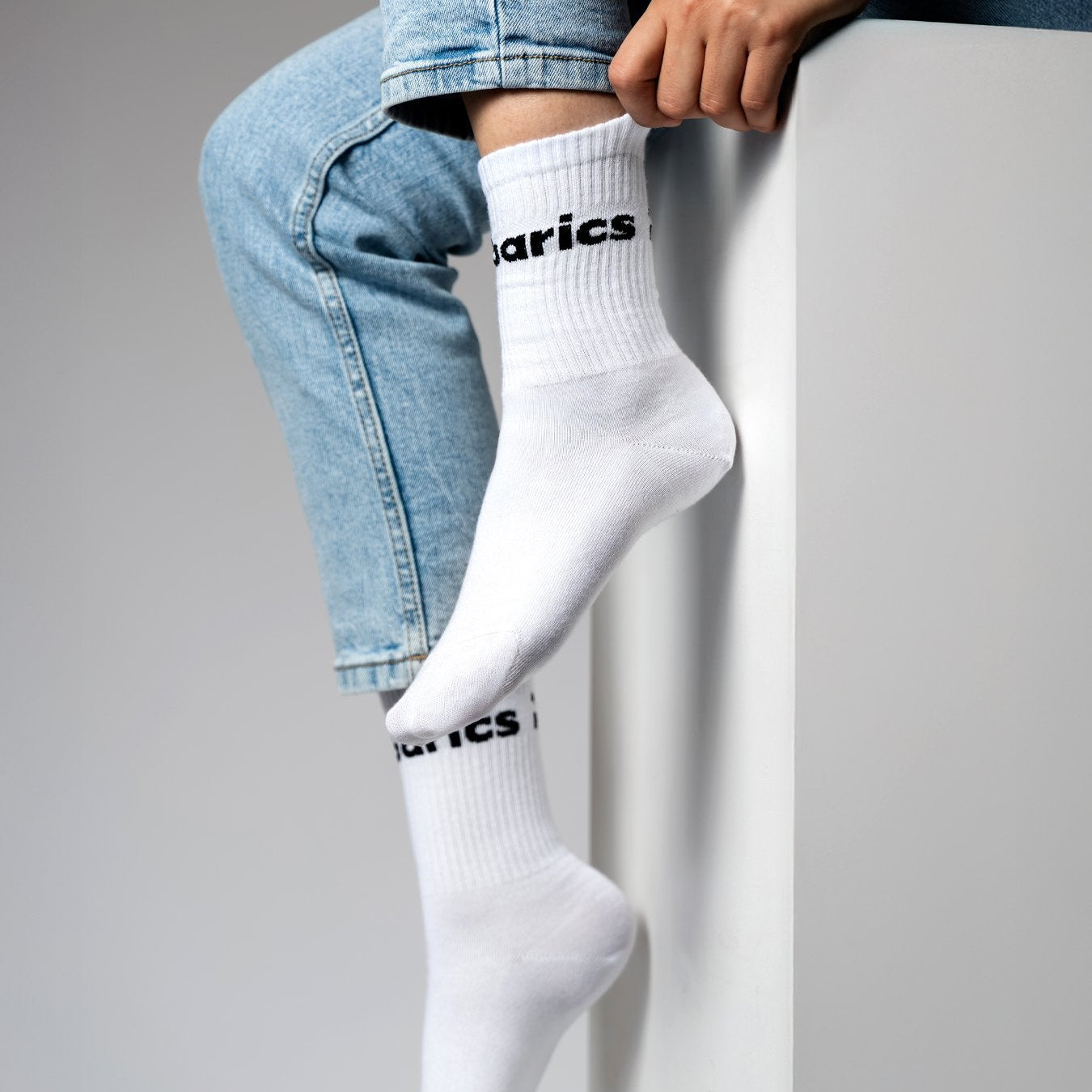 Barebarics Calcetines Crew Big Logo 3 Pack - Blanco