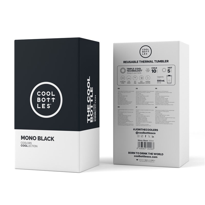 Cool Bottles Vaso Tumbler - Mono Black 550 ml
